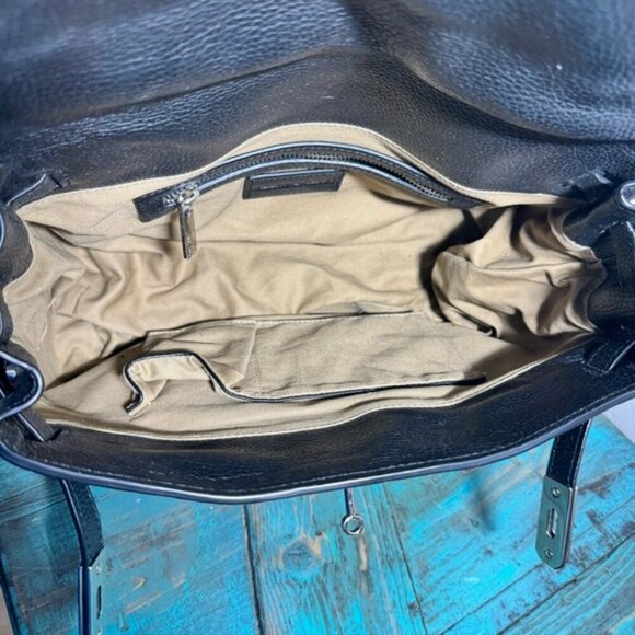 Melrose Glam Birken Style Black Leather Handbag Silver Stud Embellishments - Picture 15 of 16